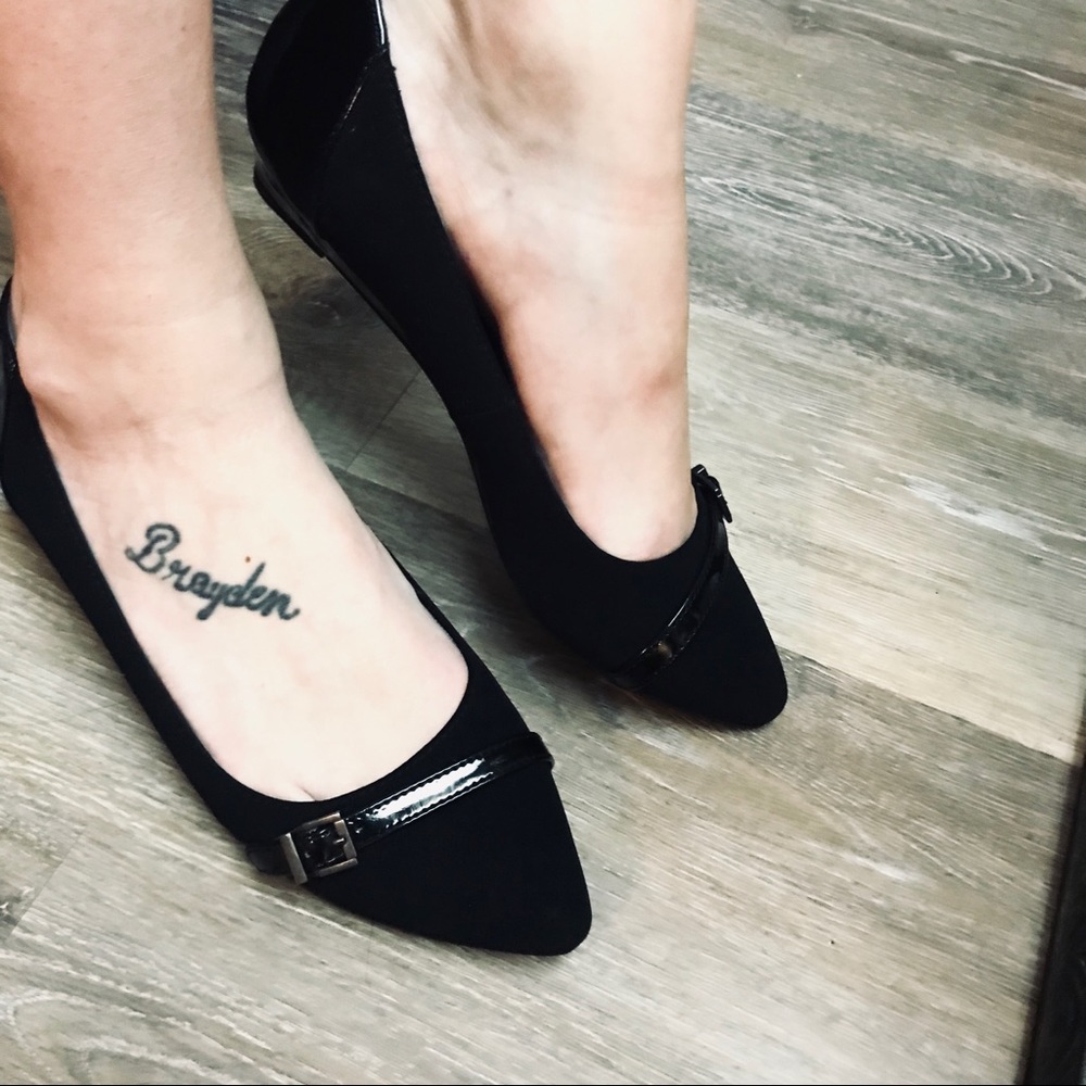$FINAL$Black flats/demi wedge